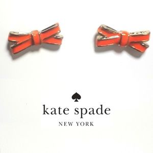 NEW Kate Spade Double Bow Earring Studs Orange